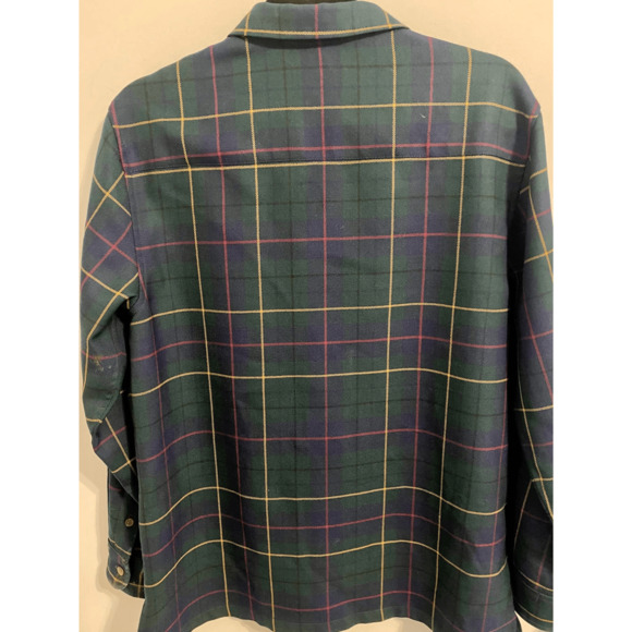 Vintage Pendleton 100% Virgin Wool Tatar Jacket Full Zip Green Yellow Red M - Picture 10 of 12